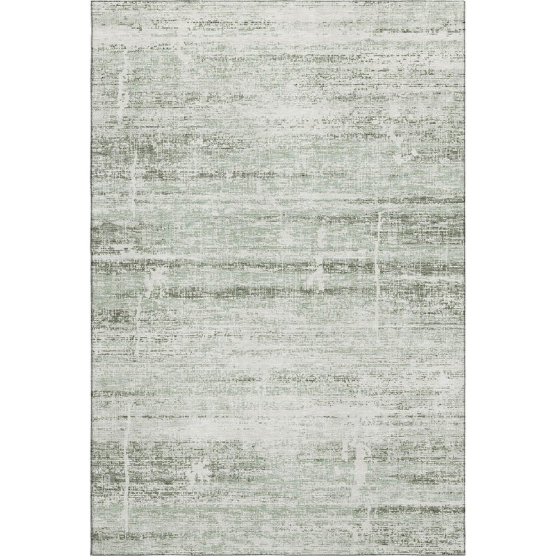 9' X 12' Sage And Ivory Abstract Washable Area Rug With UV Protection