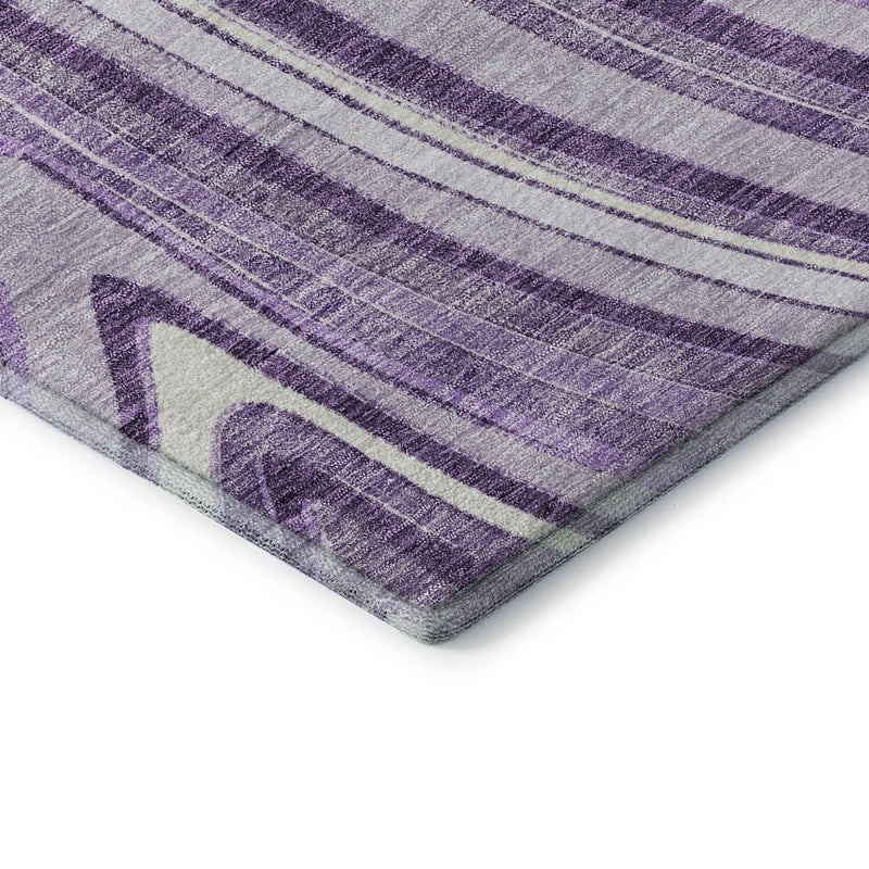 10' X 14' Lavender And Ivory Marble Washable Area Rug With UV Protection