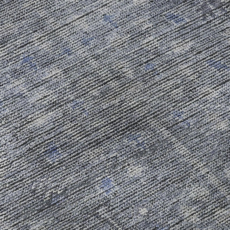 8' Blue And Gray Southwestern Washable Round Rug With UV Protection