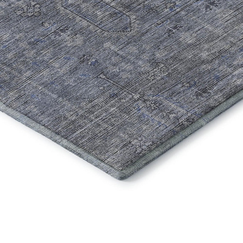 9' X 12' Blue And Gray Southwestern Washable Area Rug With UV Protection