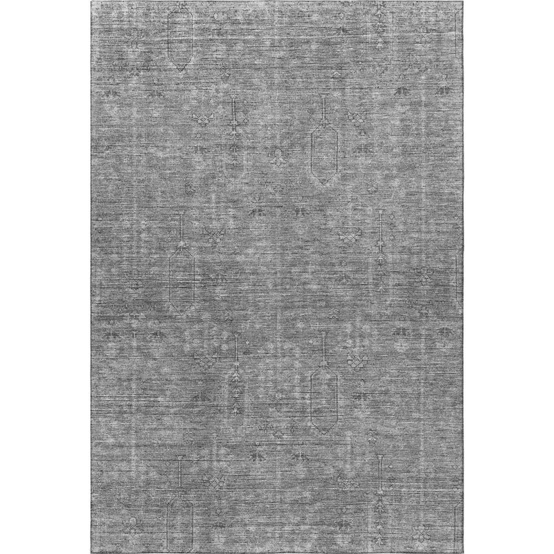 9' X 12' Gray And Silver Southwestern Washable Area Rug With UV Protection