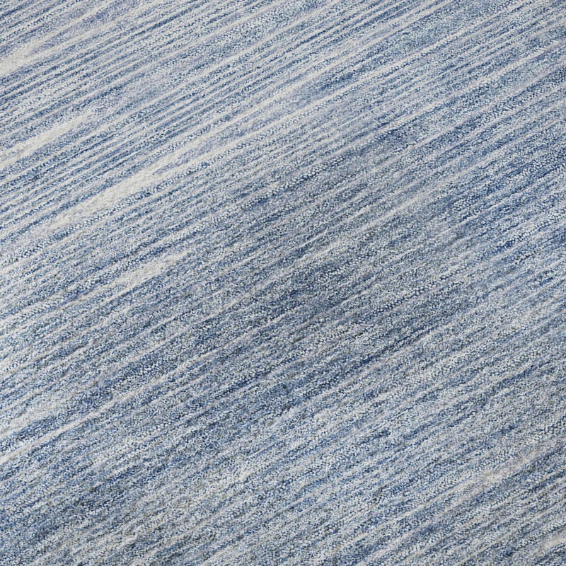 8' X 10' Denim Blue And Ivory Abstract Washable Area Rug With UV Protection