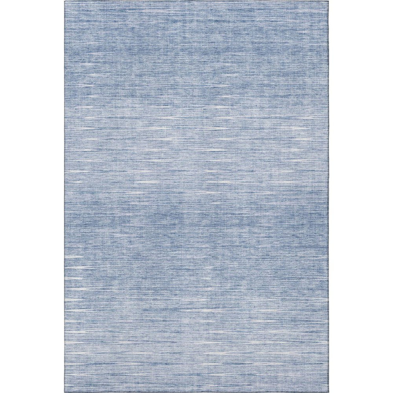 9' X 12' Denim Blue And Ivory Abstract Washable Area Rug With UV Protection