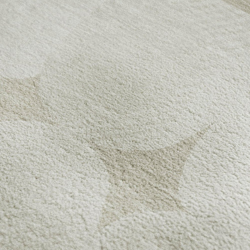 10' X 14' Beige And Ivory Abstract Geometric Washable Area Rug With UV Protection