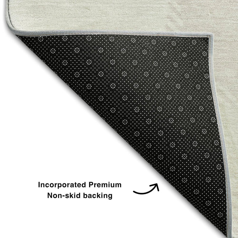 5' X 8' Lavender And Ivory Abstract Geometric Washable Area Rug With UV Protection