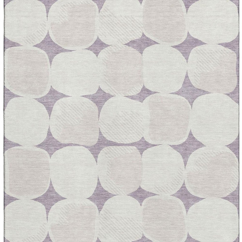 10' X 14' Lavender And Ivory Abstract Geometric Washable Area Rug With UV Protection