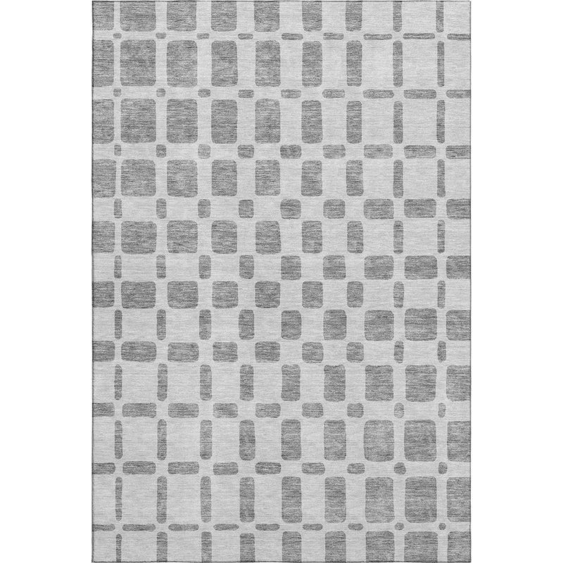 10' X 14' Gray And Ivory Geometric Washable Area Rug With UV Protection