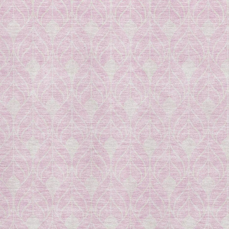 8' X 10' Pink And Ivory Geometric Washable Area Rug With UV Protection