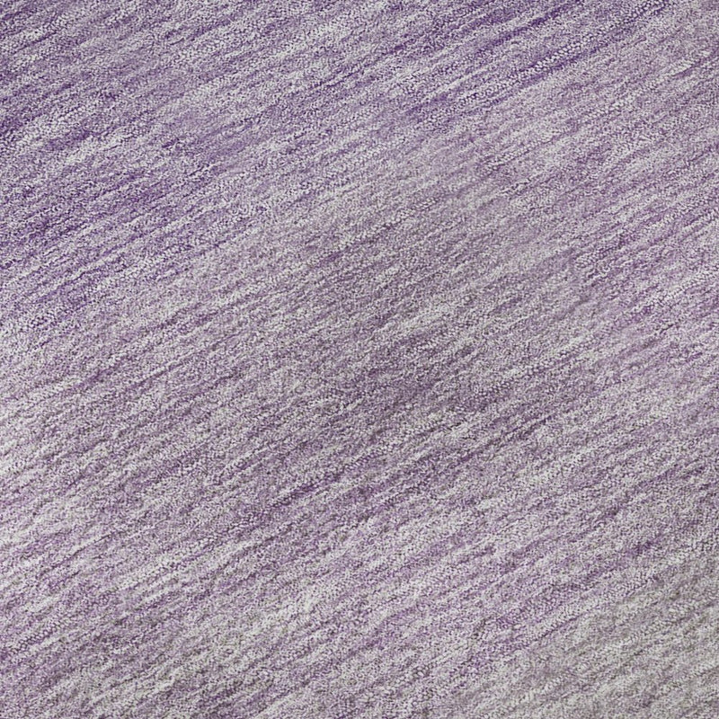 8' Purple And Ivory Ombre Washable Round Rug With UV Protection