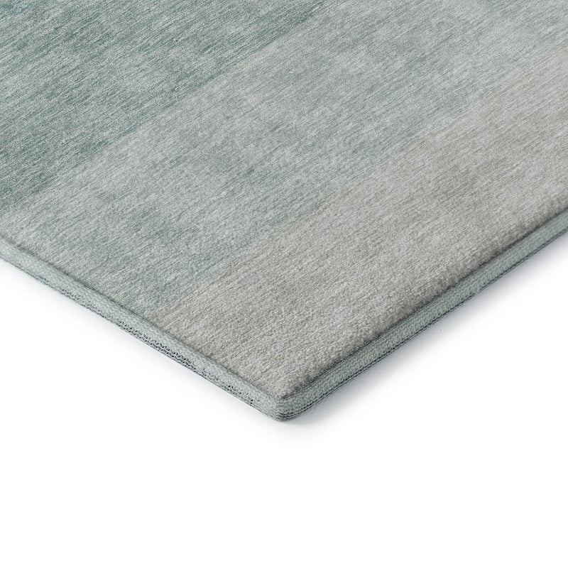 5' X 8' Teal And Ivory Ombre Washable Area Rug With UV Protection