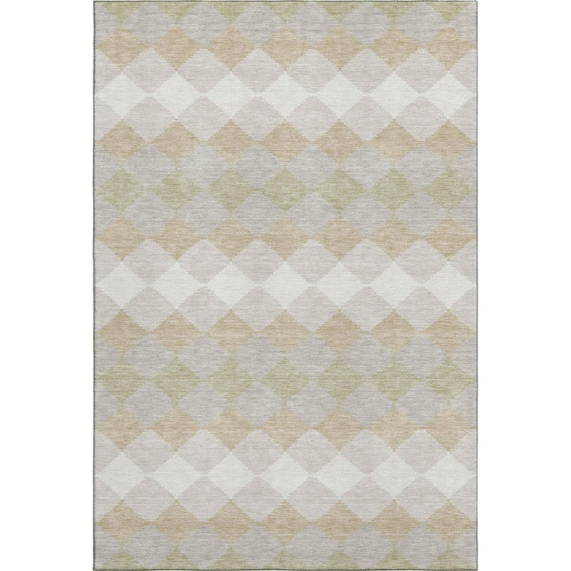 10' X 14' Beige Taupe And Ivory Geometric Washable Area Rug With UV Protection