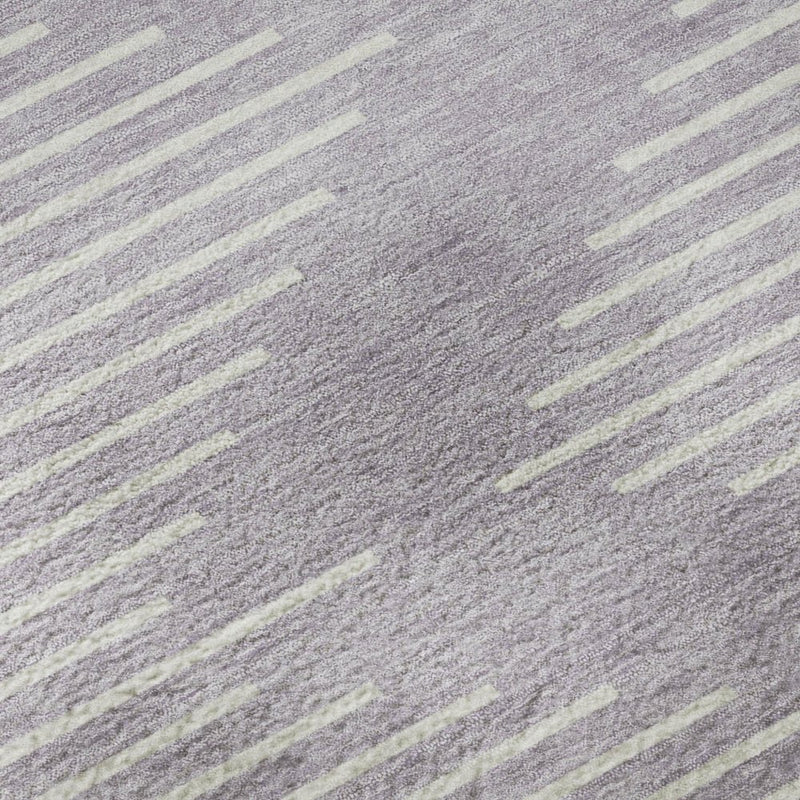 10' X 14' Lavender And Ivory Geometric Washable Area Rug With UV Protection