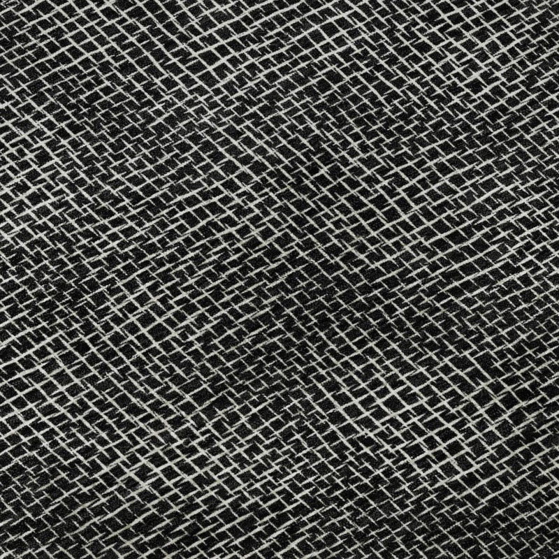 9' X 12' Black And Ivory Geometric Washable Area Rug With UV Protection
