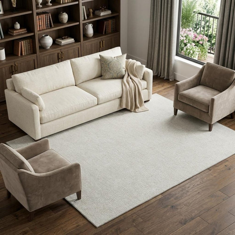 9' X 12' Beige And Ivory Geometric Washable Area Rug With UV Protection
