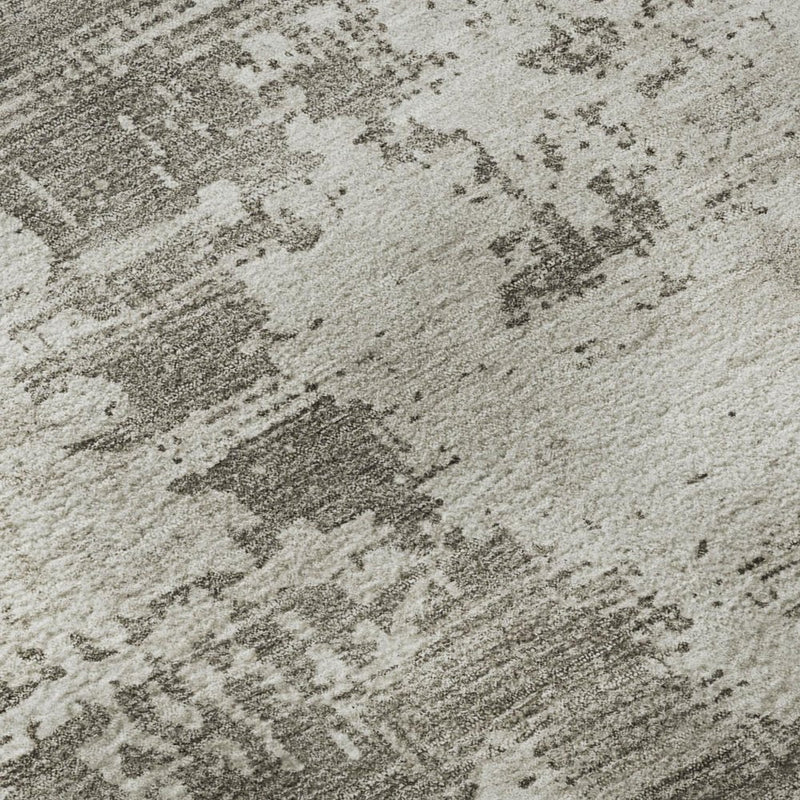 8' X 10' Beige And Ivory Abstract Washable Area Rug With UV Protection