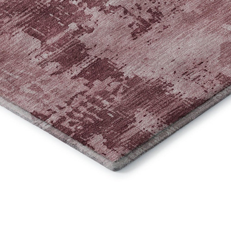 9' X 12' Blush And Mauve Abstract Washable Area Rug With UV Protection