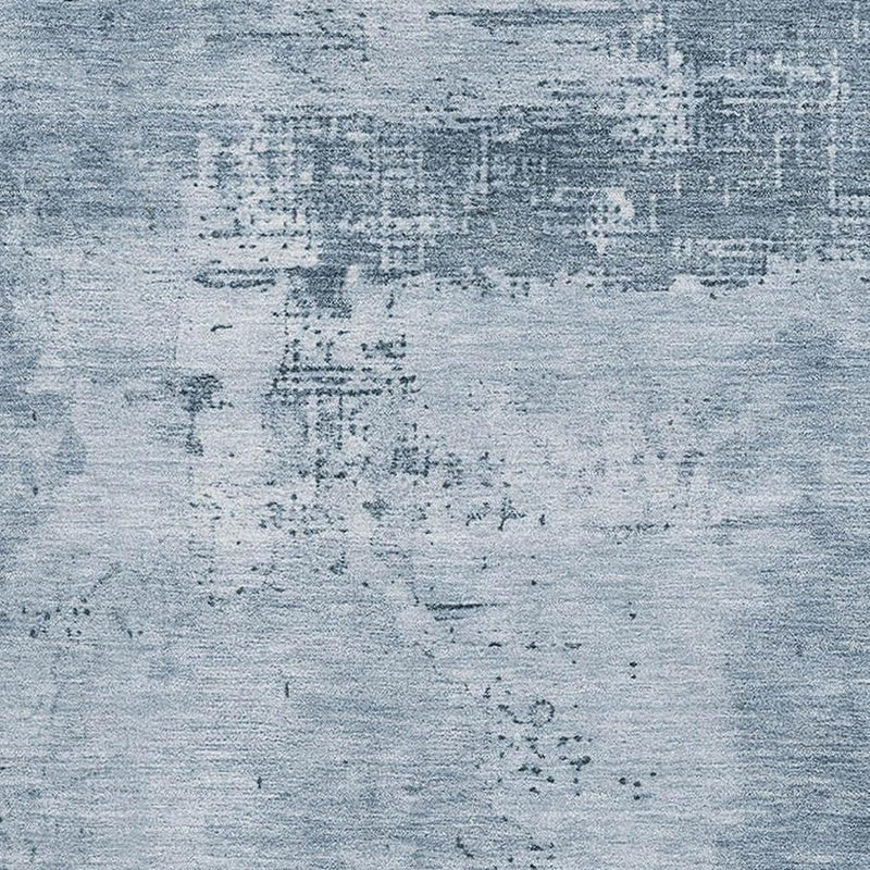 5' X 8' Denim Blue And Ivory Abstract Washable Area Rug With UV Protection