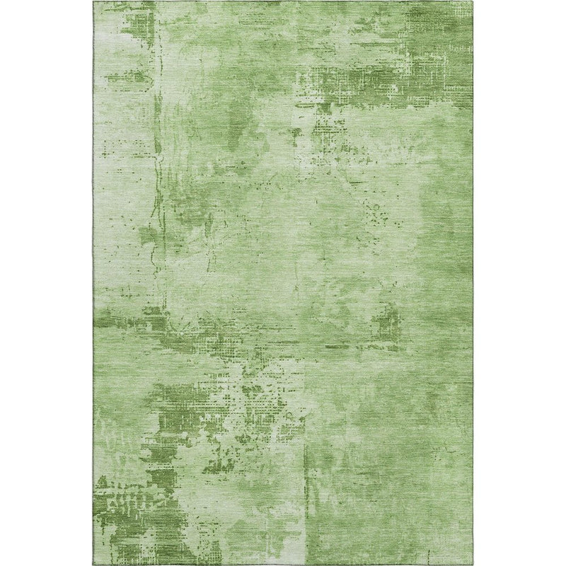 8' X 10' Green And Beige Abstract Washable Area Rug With UV Protection