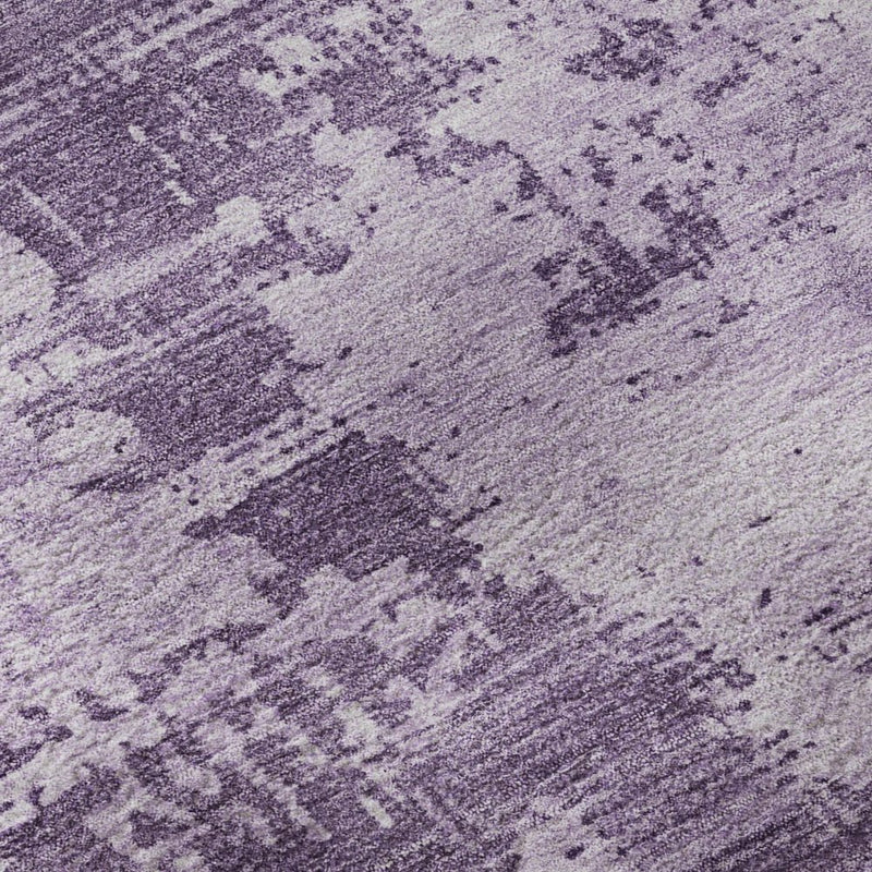 10' X 14' Lavender And Lilac Abstract Washable Area Rug With UV Protection