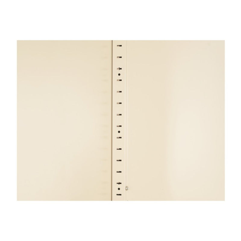 71" Cream Stainless Steel Locking Pantry Or Storage Closet With Arched Panel Doors