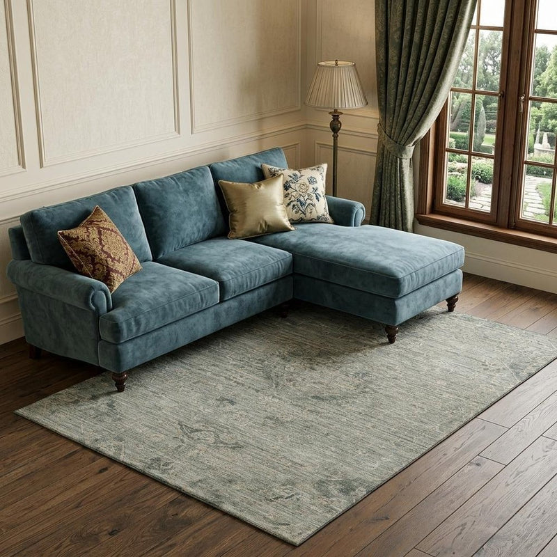 10' X 14' Sage And Beige Medallion Washable Area Rug With UV Protection