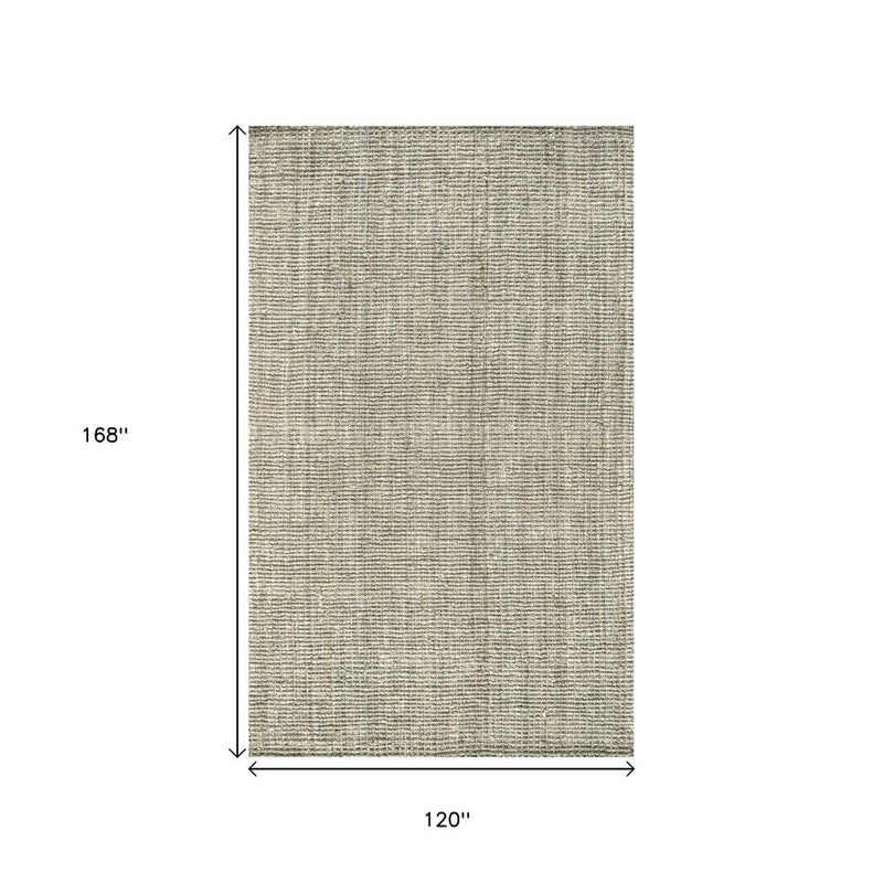 10' X 14' Gray Jute Handmade Area Rug
