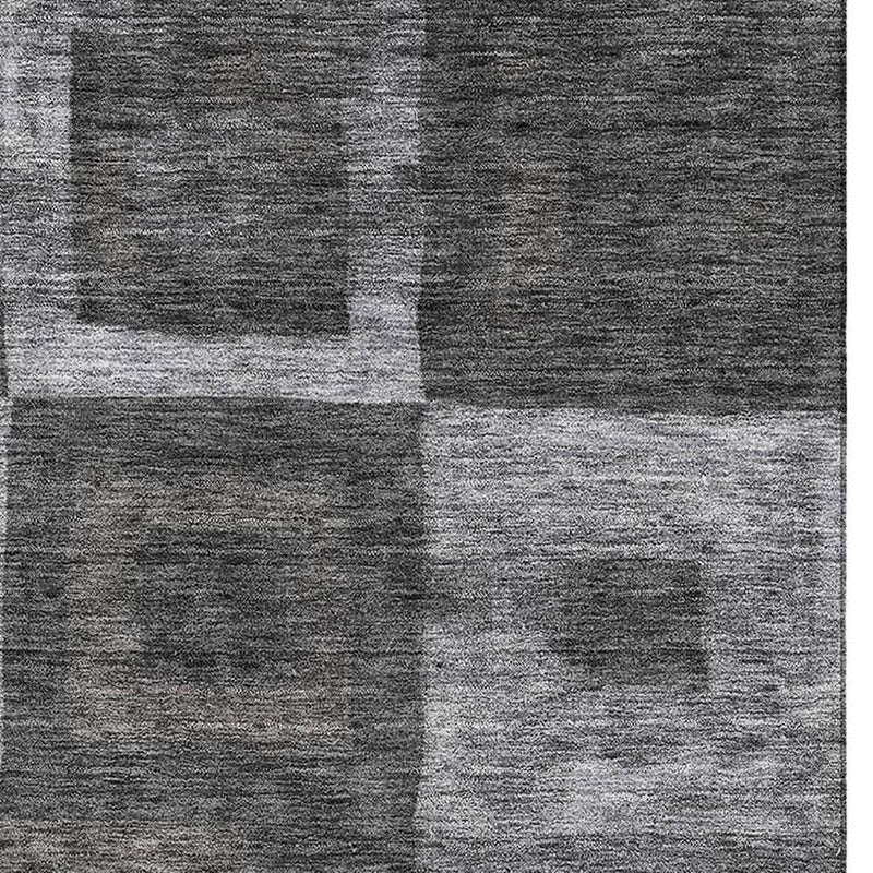 9' X 12' Black Silver And Gray Geometric Washable Area Rug With UV Protection