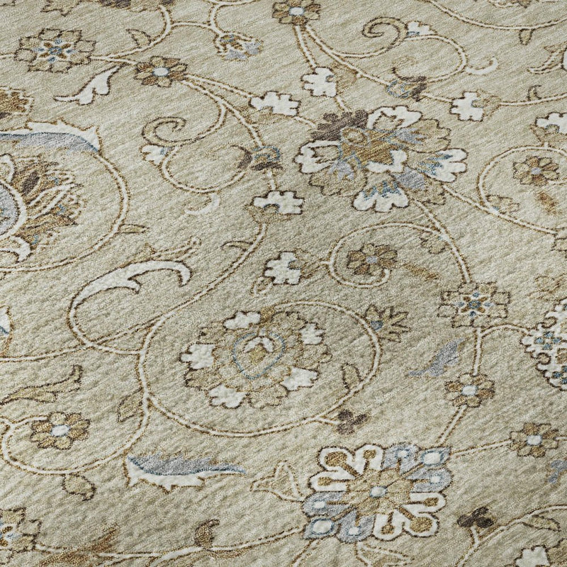 8' X 10' Beige Gray And Ivory Moroccan Washable Area Rug With UV Protection
