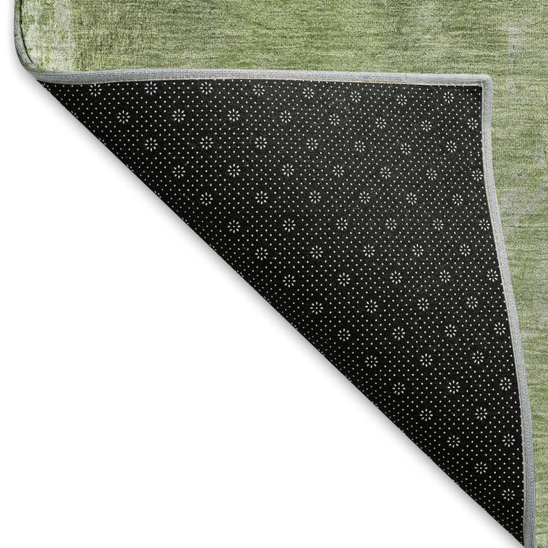9' X 12' Green And Gray Abstract Washable Area Rug With UV Protection