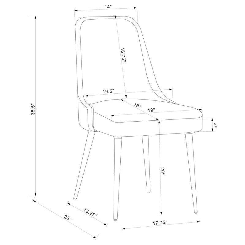 Side Chairs Upholstered With Tapered Legs (Set of 2) - Gray