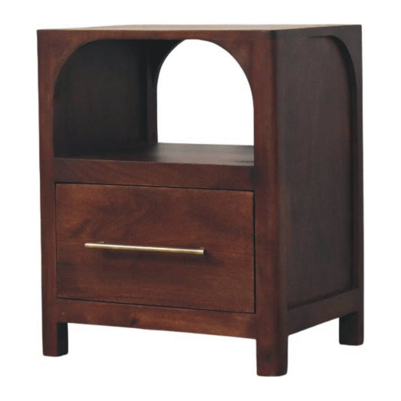 22" Wine Solid Wood One Drawer Nightstand