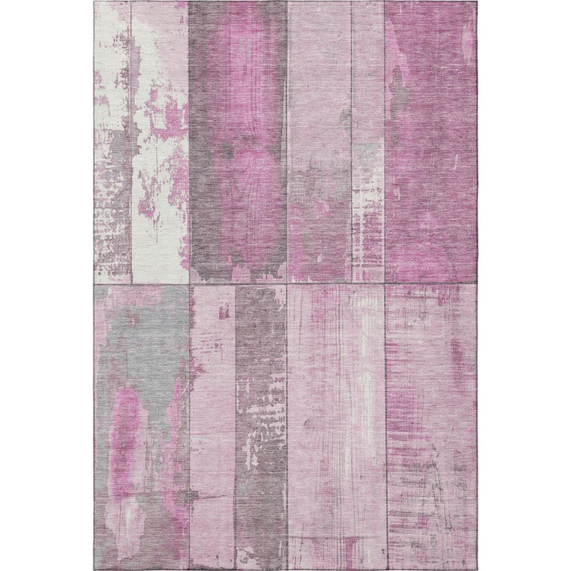 8' X 10' Pink And Gray Geometric Washable Area Rug With UV Protection
