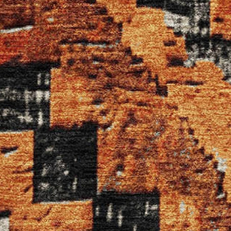 9' X 12' Terra Cotta Charcoal And Gray Diamond Washable Area Rug With UV Protection