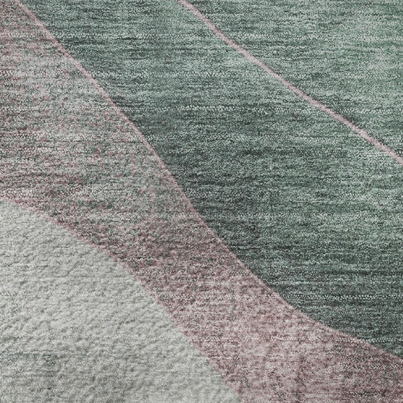 9' X 12' Sage And Mauve Abstract Washable Area Rug With UV Protection