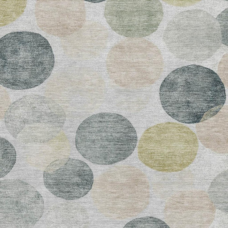 9' X 12' Gray Gold And Silver Geometric Washable Area Rug With UV Protection