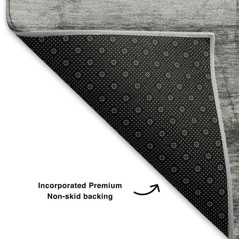 10' X 14' Gray And Silver Geometric Washable Area Rug With UV Protection