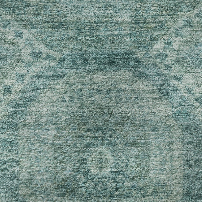 9' X 12' Teal And Aqua Abstract Geometric Washable Area Rug With UV Protection