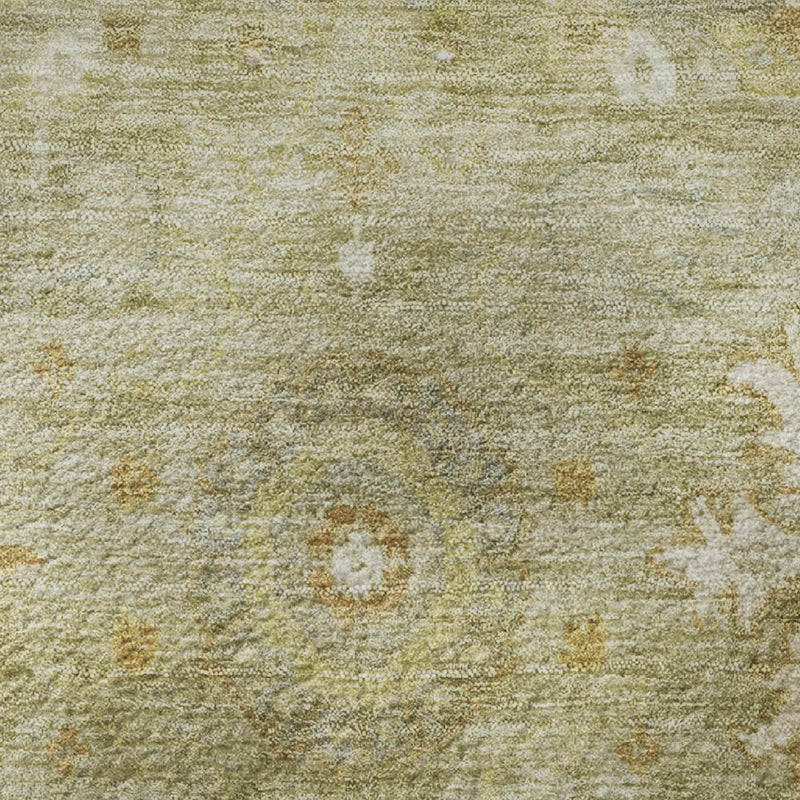 10' X 14' Sage Copper And Ivory Oriental Washable Area Rug With UV Protection