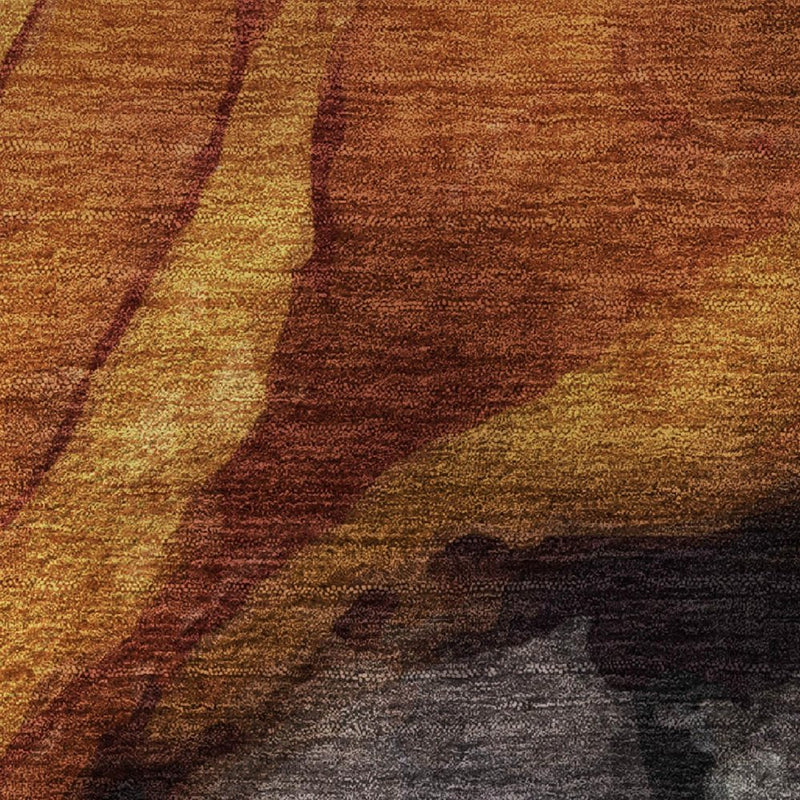 9' X 12' Rust Gray And Beige Abstract Washable Area Rug With UV Protection