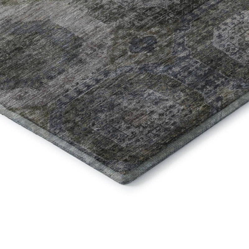 10' X 14' Coffee And Gray Abstract Geometric Washable Area Rug With UV Protection
