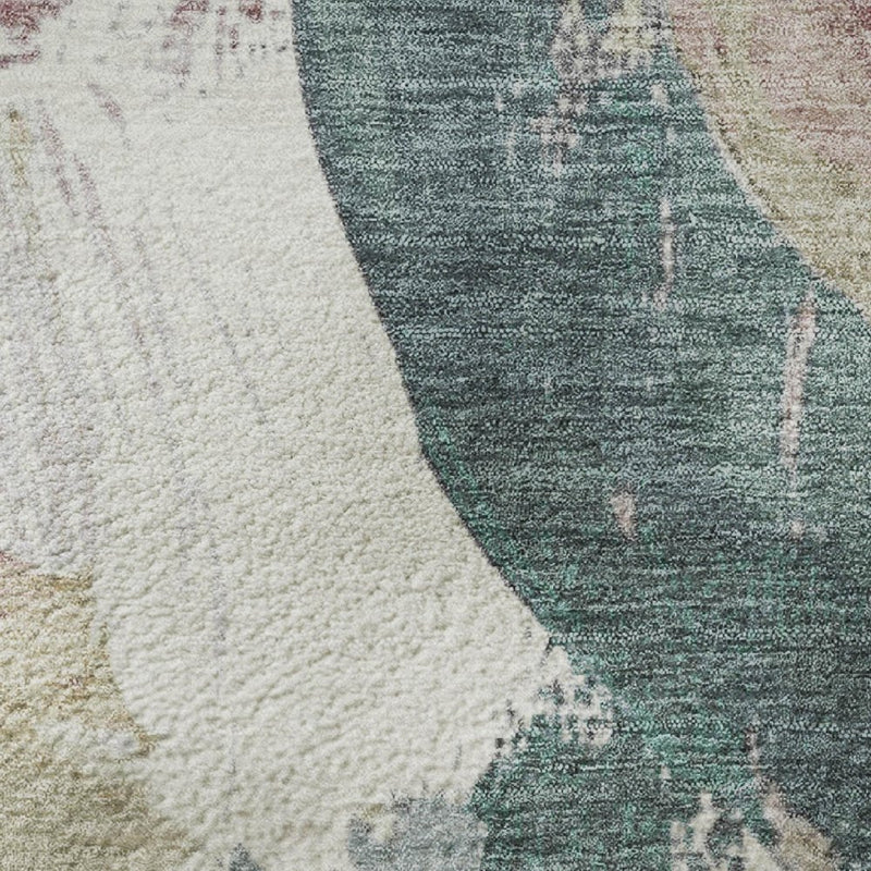 9' X 12' Mauve Beige And Blush Abstract Washable Area Rug With UV Protection