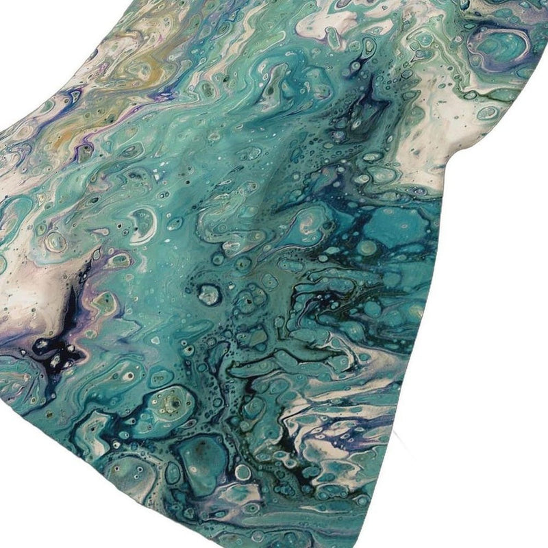 50" X 70" Teal And Ivory Abstract Plush Throw Blanket
