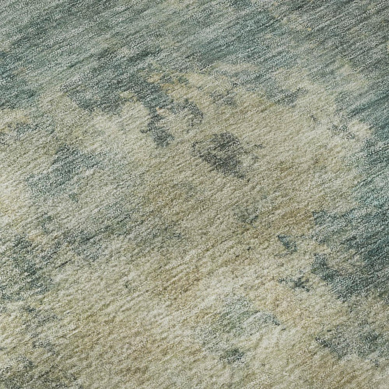 9' X 12' Teal And Beige Abstract Washable Area Rug With UV Protection