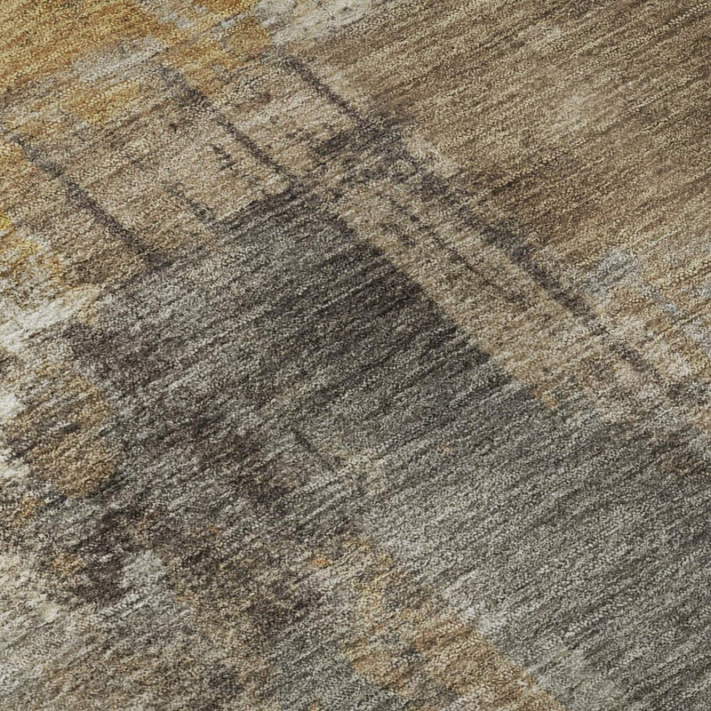 10' X 14' Brown And Beige Abstract Washable Area Rug With UV Protection
