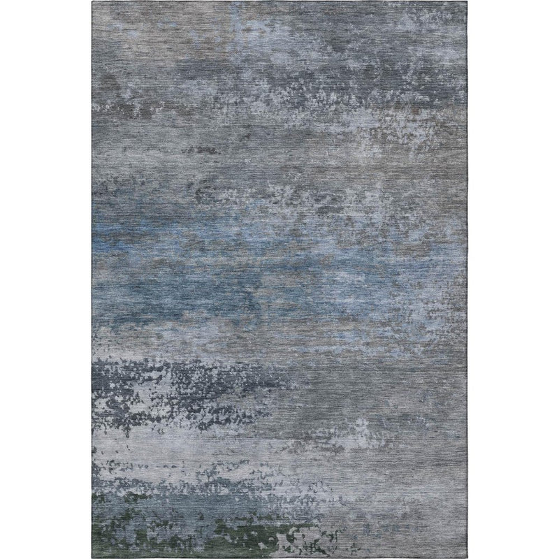 10' X 14' Pewter And Charcoal Abstract Washable Area Rug With UV Protection