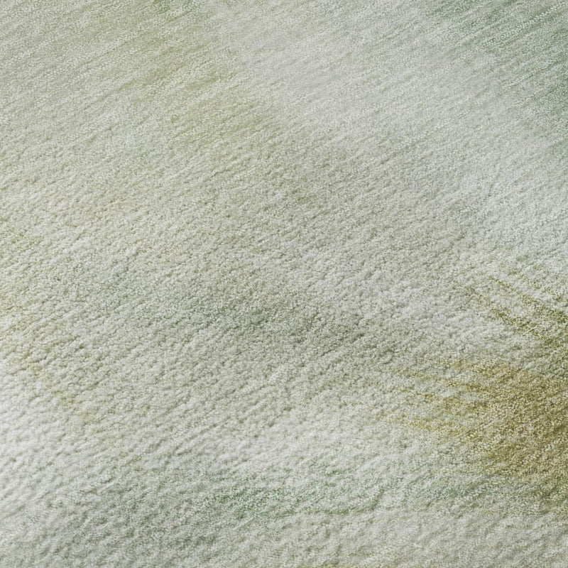 9' X 12' Green And Ivory Abstract Washable Area Rug With UV Protection