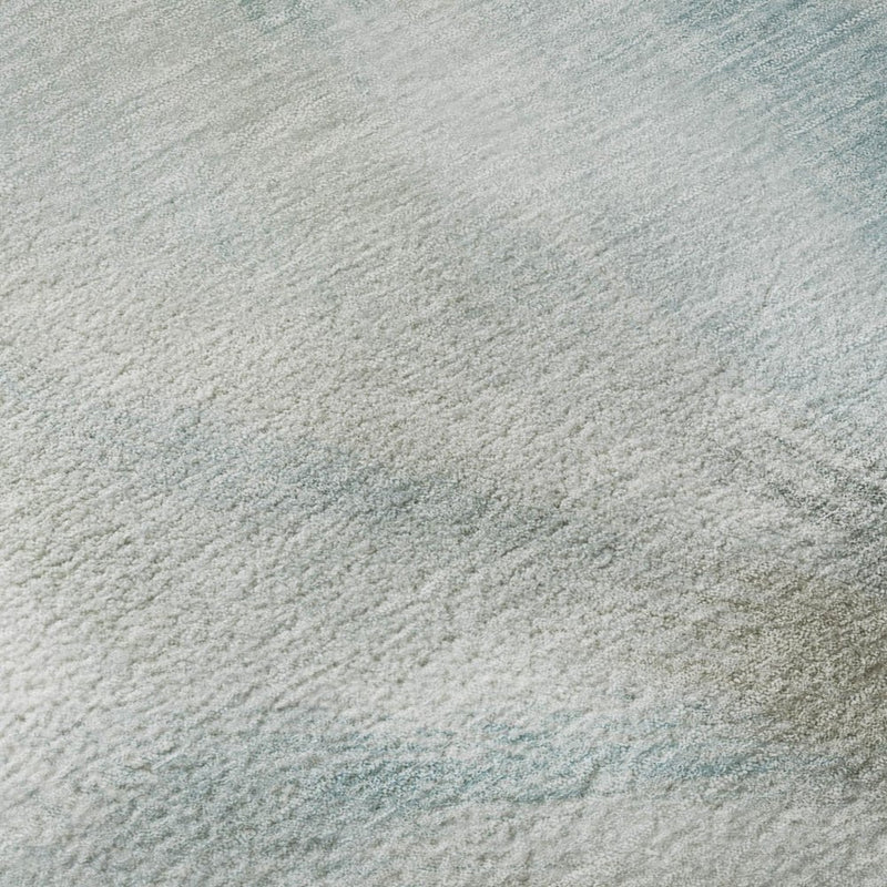 9' X 12' Sky Blue And Ivory Abstract Washable Area Rug With UV Protection