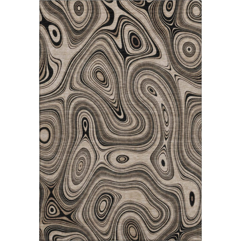 10' X 14' Beige And Charcoal Geometric Washable Area Rug With UV Protection