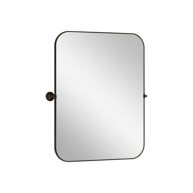 36" X 24" Black Iron Tilting Framed Bathroom Vanity Mirror