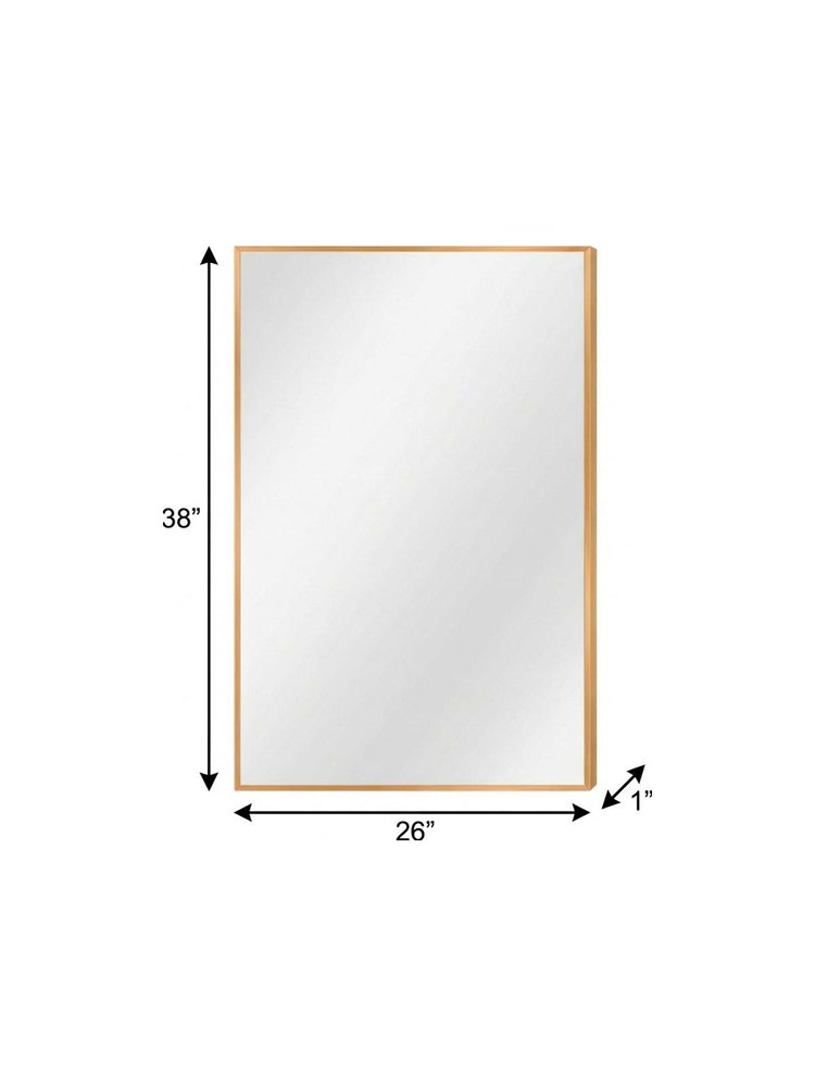 38" Silver Aluminum Framed Bathroom Vanity Mirror